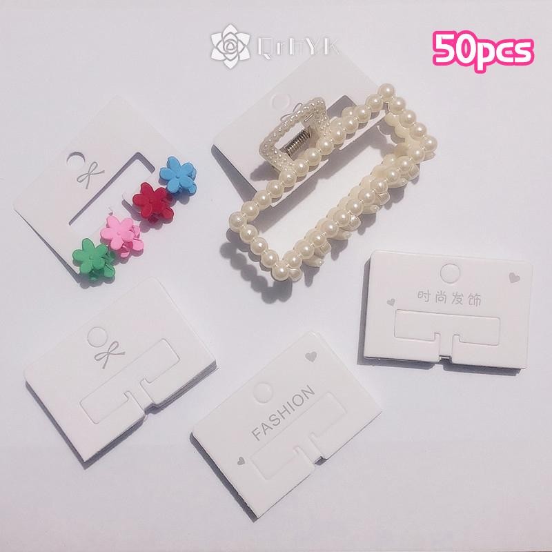 Qrhyk 50 Cái Đơn Giản Kẹp Tóc Bao Bì Thẻ Giấy Thời Trang Phụ Kiện Tóc Hiển Thị Thẻ Kẹp Tóc Tông Kẹp Tóc Thẻ Chủ Mới