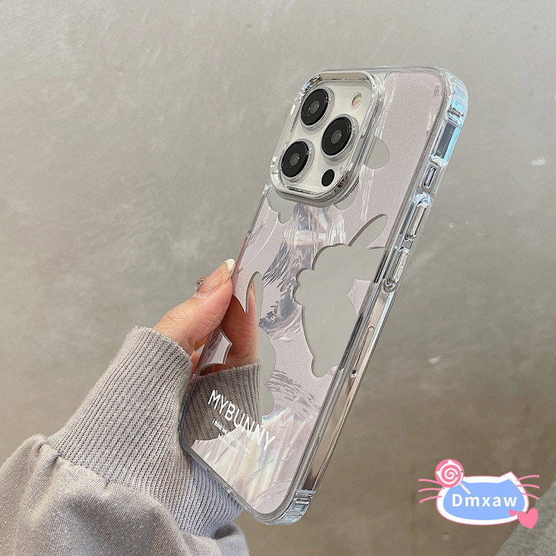 Ốp Lưng Thỏ Gương Tím Cho Samsung Galaxy S25 Edge F06 M06 M33 M30S M21 M31 M21S A06 A42 5G Note 10 Lite 10 Plus Vỏ Điện Thoại Dễ Thương Mạ Khung Ống Kính Vỏ Mềm