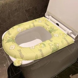 Đệm lót bệ ngồi toilet bốn mùa chống nước in họa tiết dễ thương mẫu ngẫu nhiên