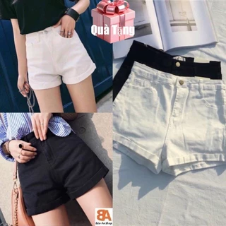 Quần shorts đùi nữ kiểu lật lai chất vải Kaki