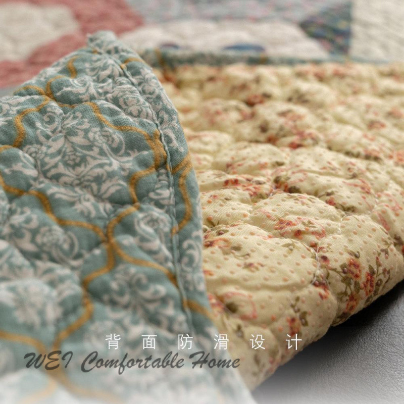 Đệm sofa thời trang hoa nông thôn, bọc khăn cotton, chống trượt, giặt được, dùng bốn mùa