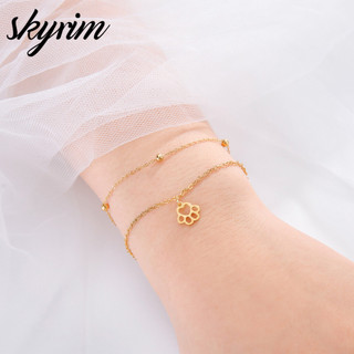 Skyrim Vòng tay nữ Love Cat Paw Mặt dây chuyền Quà tặng trang sức bằng thép không gỉ