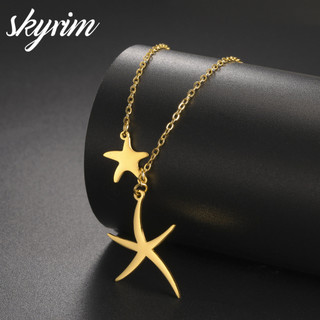 Skyrim Vòng Cổ Nữ Thanh Lịch Sao Biển Mặt Dây Chuyền Thiết Kế Thép Không Gỉ Trang Sức Thời Trang