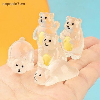 [tuyi mù] 1Pc Dạ Quang Gấu Bắc Cực Bức Tượng Nhỏ Phát Sáng Trong Bóng Tối Gấu Bắc Cực DIY Nhà Búp Bê Chậu Phong Cảnh Micro {đồng chơi}