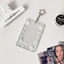 Giá đỡ huy hiệu ID GAVESTO, Giá đỡ Photocard 3 inch Acrylic lấp lánh, có mặt dây chuyền Móc khóa khung ảnh Keychian dành cho nữ Cô gái