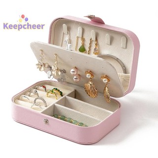 [Keepcheer] Hộp lưu trữ trang sức du lịch di động Hộp lưu trữ bằng da cho vòng cổ Vòng đeo tay Vòng trang sức tai Hộp chống bụi [Mới]