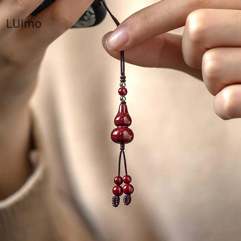 Luimo Handmade Trung Quốc Cinnabar Cáo Túi Đựng Tiền Bầu Cho Túi Điện Thoại Di Động Unisex Mặt Dây Chuyền Thời Trang Quà Tặng SBS