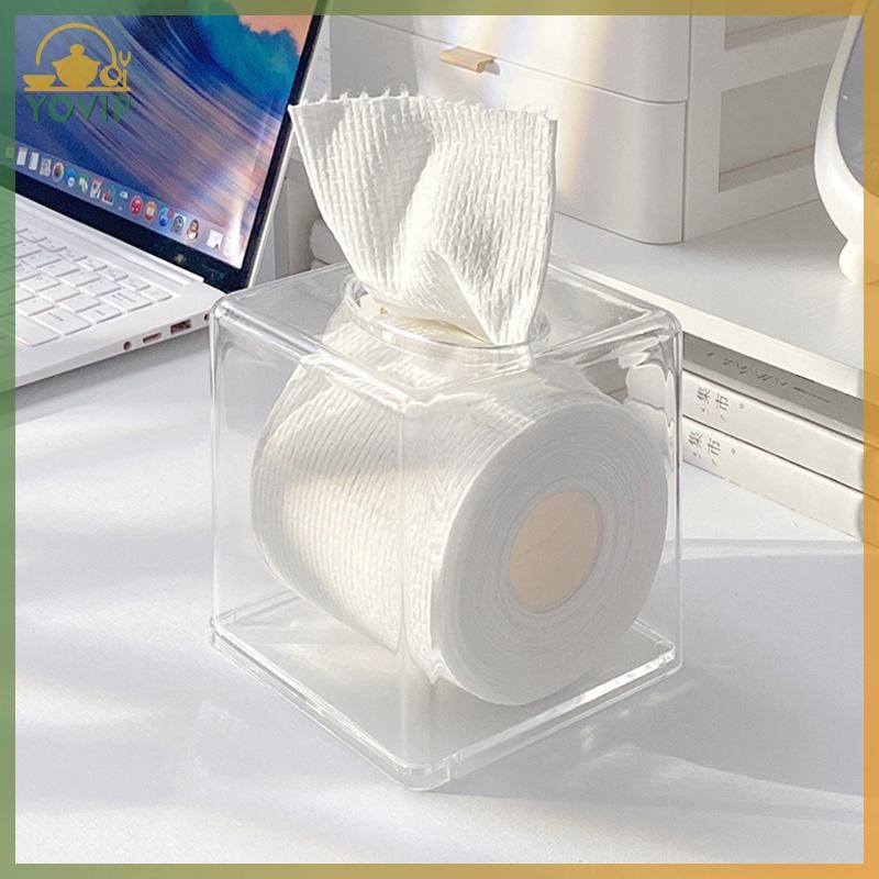 YOVIP 1 Hộp Khăn Giấy Trong Suốt Dùng Để Bàn, Hộp Đựng Giấy Cuộn Phòng Tắm, Thích Hợp Cho Nhà Bếp Và Gia Đình Sử Dụng VN