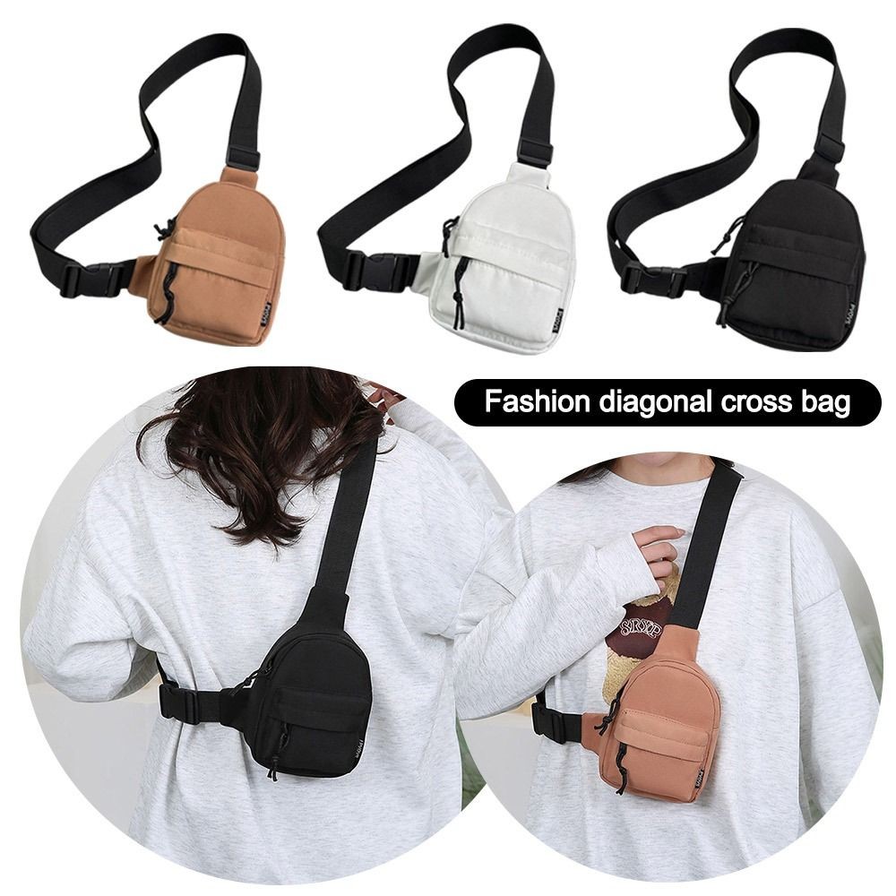 Túi đeo chéo điện thoại HOBBYIN, Túi đeo ngực Nylon có dây đeo có thể điều chỉnh, Túi dây kéo nhẹ thông thường Ví du lịch