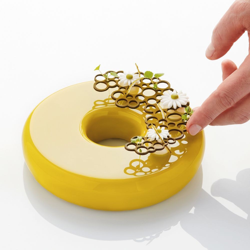 Lá Dài Dải Trái Tim Ngôi Sao Bong Bóng Hình Fondant Ren Thảm Khuôn Silicon DIY Làm Bánh Trang Trí Phân Tử Ẩm Thực In Khuôn Socola