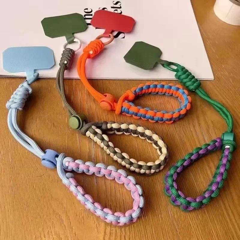 Dệt tay có thể điều chỉnh Đa năng Điện thoại di động Dây đeo cổ tay Dây ngắn Thể thao ngoài trời An toàn tiện lợi Dây chống rơi