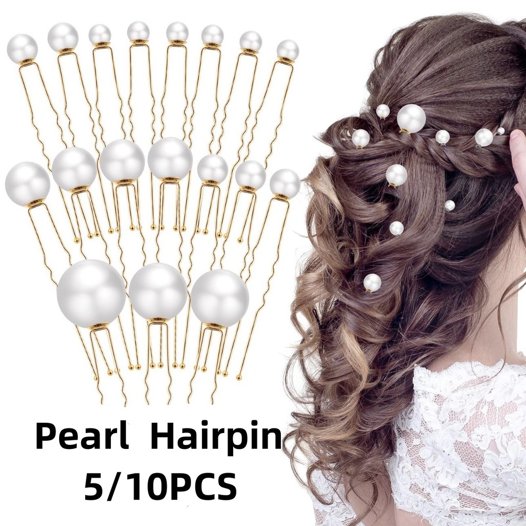 Kẹp tóc cưới hình chữ u mô phỏng ngọc trai - phụ kiện hoàn hảo cho cô dâu