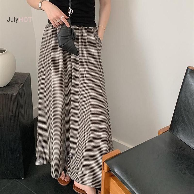 Quần nữ ống rộng kẻ sọc, phong cách thời trang cao cấp cho thường ngày