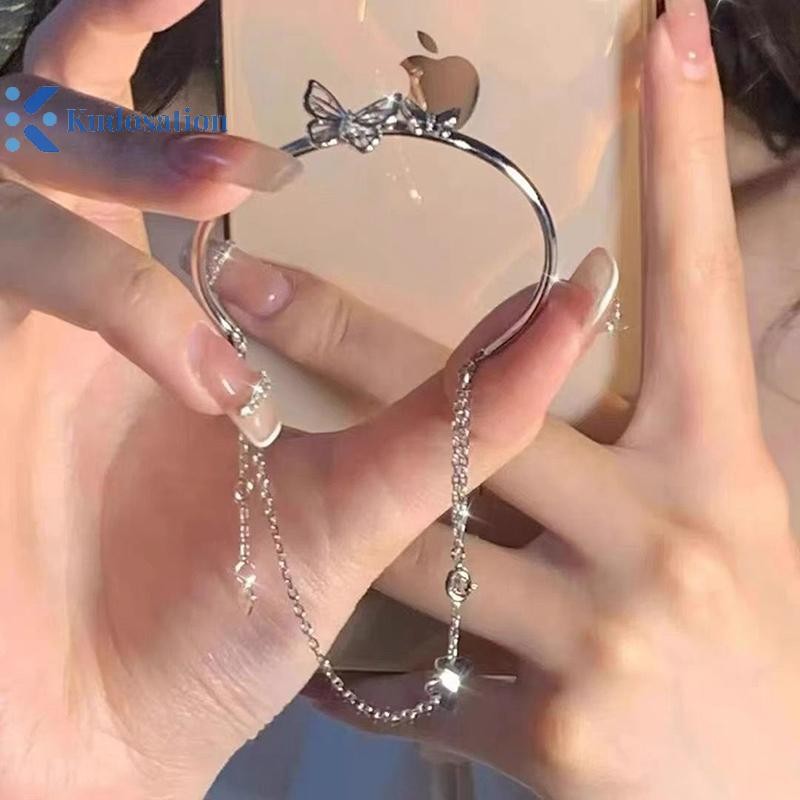 Kudosation Hai Lớp Thiết Kế Dây Xích Vòng Tay sel Có Thể Điều Chỉnh Mở Vòng Tay Sáng Dây Chuyền Tính Khí Phù Hợp Với Vòng Tay Trang Sức Cho Nữ Phụ Kiện Trang Sức