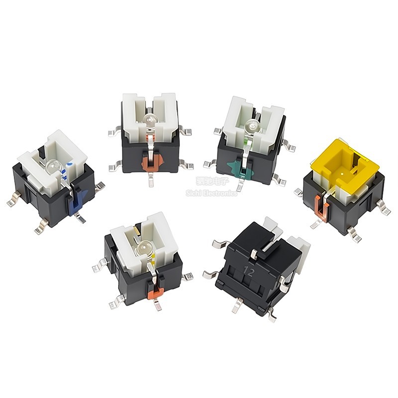 Tact Switch 6 * 6 * 7.2 Miếng dán có nút đèn LED 6 Pin Micro Switch Đèn đỏ Ánh sáng vàng Ánh sáng xanh xanh 7MM