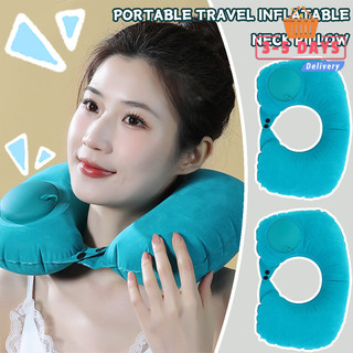 [3-5 ngày đến] Gối cổ bơm hơi du lịch có chất liệu đổ xô, Đệm khí di động cho máy bay / ô tô / tàu hỏa, Thiết kế bơm hơi & rã hơi dễ dàng 1 / 2 / 3 Gói
