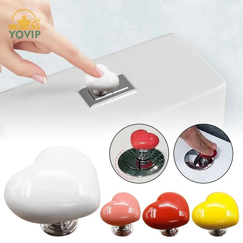 YOVIP 1 / 2 Cái Nhiều Màu Sắc Hình Trái Tim Vệ Sinh Nút Nhấn Bình Nước Đẩy Móng Tay Nghệ Thuật Trợ Lý Tủ Cửa Ngăn Kéo Tay Cầm VN