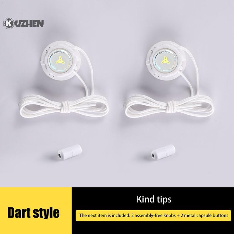 KUZHEN 1 cặp dây giày tự động không buộc, khóa xoay, dày, đen trắng, cho giày thể thao, phụ kiện HOT