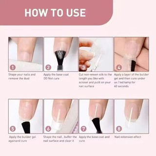 [Còn hàng] OAKANDME 50 Cái Nối dài móng tay bằng sợi thủy tinh bằng lụa, Bọc móng tay Acrylic, Gel UV Giấy sợi thủy tinh không dệt 8x4cm kiểu Pháp