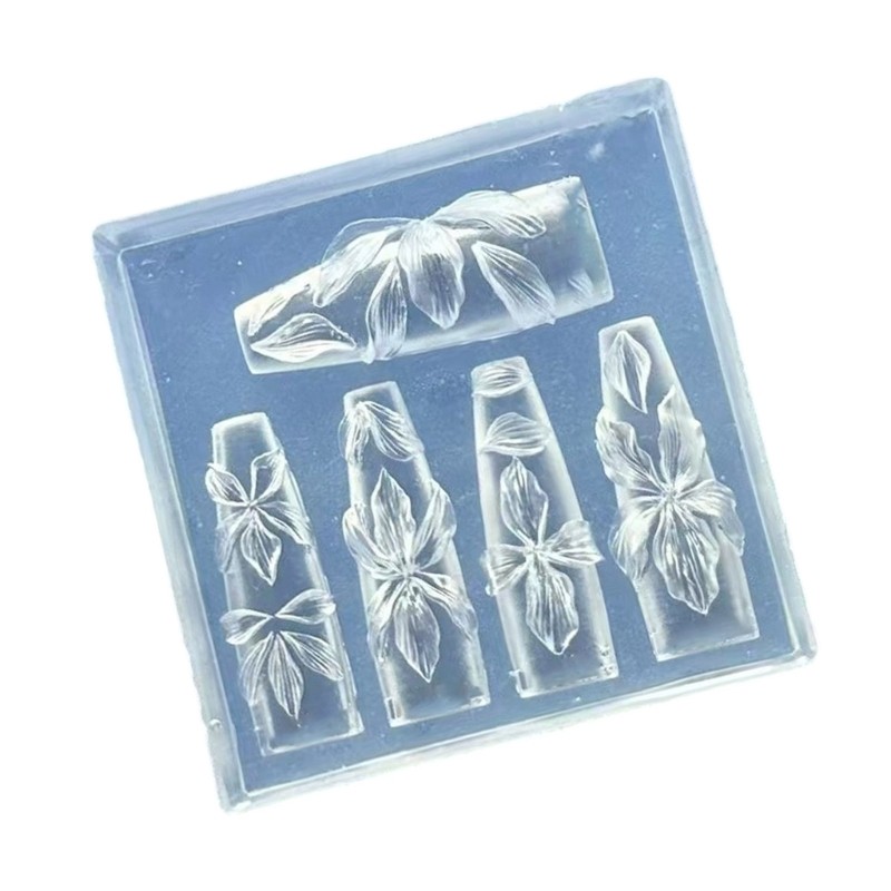 Mẫu chạm khắc silicon có thể tái sử dụng Wellb cho nghệ thuật làm móng 3D và đồ trang trí DIY