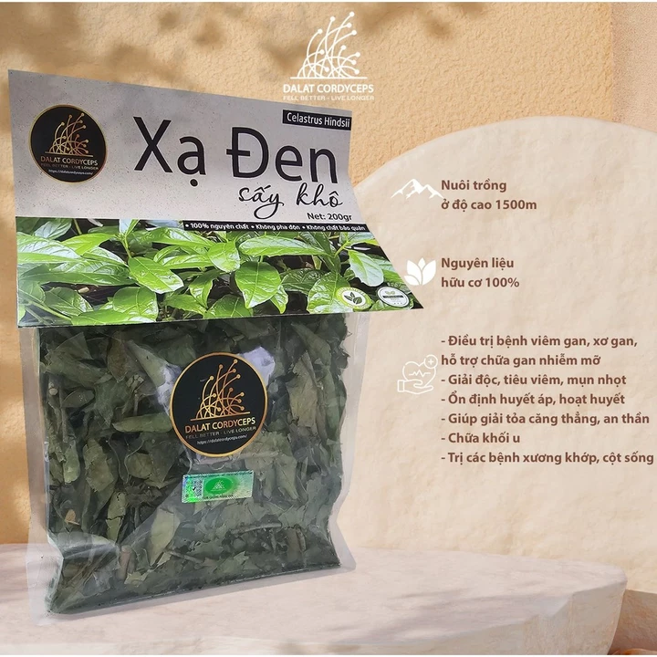Trà Lá Xạ Đen Sấy Khô Pha Trà Thảo Mộc Dalat Cordyceps
