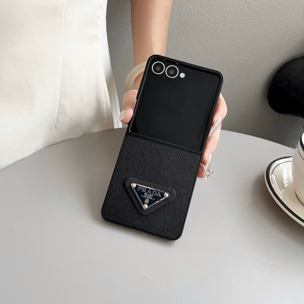 Thiết kế tối giản Vỏ điện thoại gấp da PU độc đáo cho Samsung Galaxy Z Flip7 Vỏ chống sốc sang trọng cho Z Flip 3 4 5 6 7 Vỏ bảo vệ