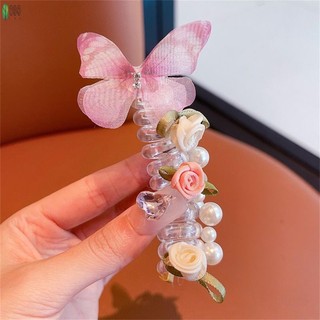 Dây buộc tóc đa dạng màu sắc và kiểu dáng: hoa bướm và đuôi ngựa, phù hợp tạo kiểu tóc dày