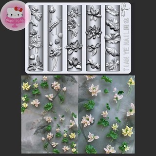 Moonlights Flowers Series 3D Cong Móng Tay Khuôn Lily Of The Valley Hoa Sen Tự Làm Cao Cấp Trong Suốt Mẫu Móng Tay Khuôn Móng Tay Nghệ Thuật Trang Trí EN