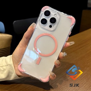 Ốp Từ Tính Chống Sốc Trong Suốt Cho iPhone 16 Pro Max 15 14 13 12 Pro Max 16e Siêu Mỏng Chống Trầy Xước 4 Góc Ốp Lưng Bảo Vệ Vỏ TPU