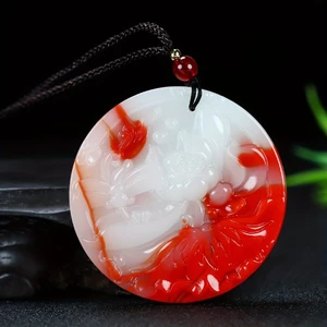 Mặt dây chuyền cặp đôi hoa sen và ánh trăng, phù hợp làm quà tặng cho nam và nữ