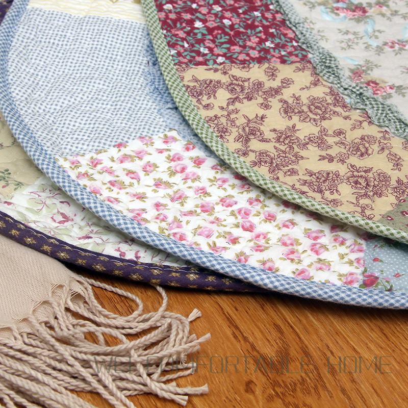 Thảm trải sàn hình bầu dục Quilted vải cotton có thể giặt, chống trượt, dùng cho phòng ngủ và cửa nhà bếp