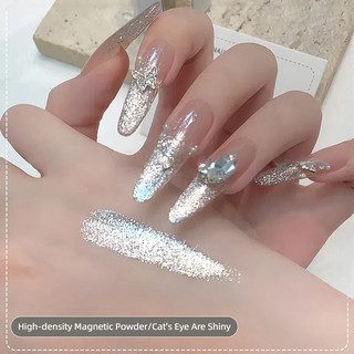 ANNIES White Elf Cat 's Eye Nail Gel Trong suốt Dazzling Platinum Cats Eye Phototherapy Keo Nail Art Làm móng tay cho tiệm làm móng tay
