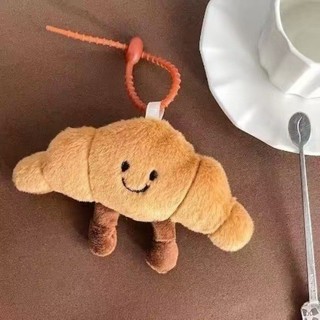Kawaii Bánh Mì Sang Trọng Mặt Dây Chuyền Đồ Chơi Sáng Tạo Croissants Cuộn Bánh Mì Sang Trọng Búp Bê Móc Khóa Trang Trí Quà Tặng
