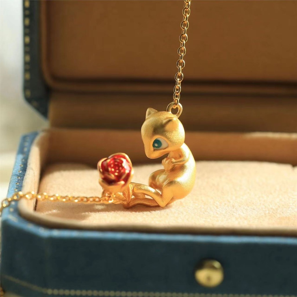 Vòng cổ mạ vàng Niche Pokémon Super Dreamy Pokémon nguyên bản Mặt dây chuyền Pokemon tráng men thủ công