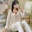 Bộ Đồ Ngủ Nữ Cotton Lụa Mỏng, Phong Cách Hàn Quốc, Phù Hợp Xuân Thu