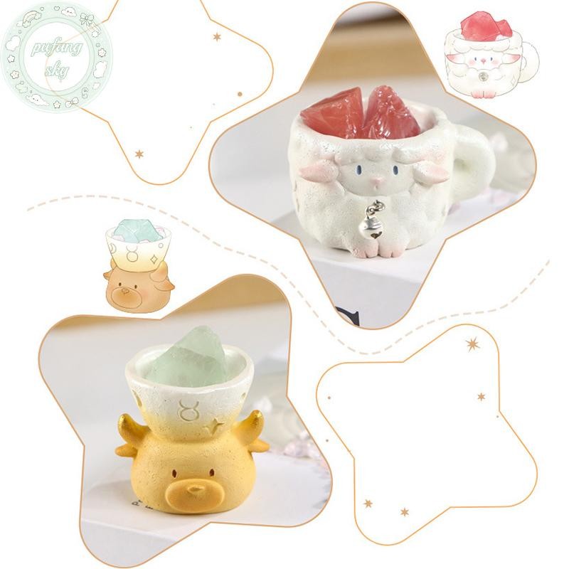 PUSKY 1 Sáng Tạo Đá Thô Pha Lê Trang Trí Hộp Bí Ẩn Cung Hoàng Đạo Chòm Sao Pha Lê Serie Để Bàn Trang Trí Quà Tặng Bất Ngờ VN