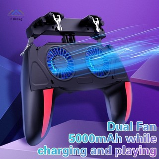ELBBKG H10 Bộ điều khiển chơi Game cầm tay Tay cầm chơi Game cho Pubg Kích hoạt điện thoại Quạt làm mát chạy bằng USB 5000mAh Pin mới