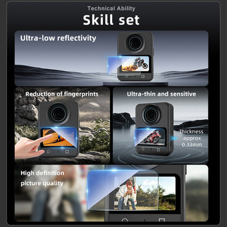 Dành cho phim cường lực màn hình máy ảnh toàn cảnh DJI OSMO 360 độ phân giải cao chống bụi, chống cháy nổ, chống rơi và trầy xước Phim bảo vệ phụ kiện máy ảnh toàn cảnh DJI