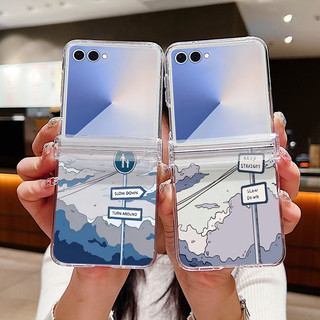 Ốp Điện Thoại Trong Suốt Họa Tiết Tình Yêu Màu Hồng Cho Samsung Galaxy Z Flip 7 Flip 6 Flip 5 Flip 4 Flip 3 5G Full Bản Lề Cứng PC Gấp Bao Dành Cho Samsung Z Flip 7 6 5 4 3