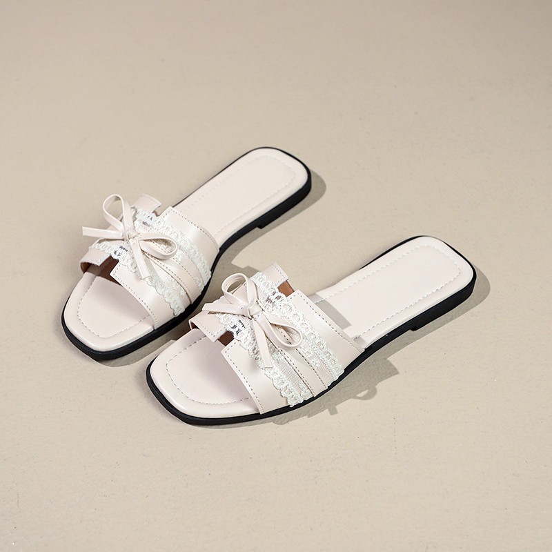 Atikota Nữ Sandal Thời Trang Tinh Tế Nơ Trang Trí Đa Năng Thoải Mái Nhẹ Dép Thường Ngày
