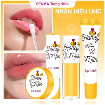 Son dưỡng môi, tẩy tế bào da chết, dầu dưỡng môi, mặt nạ ủ môi uhc / uhc Honey & Milk Lip Scub - Lip Balm - Lip Oil