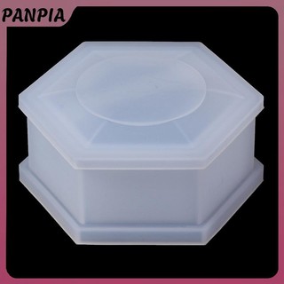 PANPIA-Silicone Hình Lục Giác Trang Sức Hộp Bảo Quản Khuôn Nhựa Đúc Khuôn Thủ Công DIY