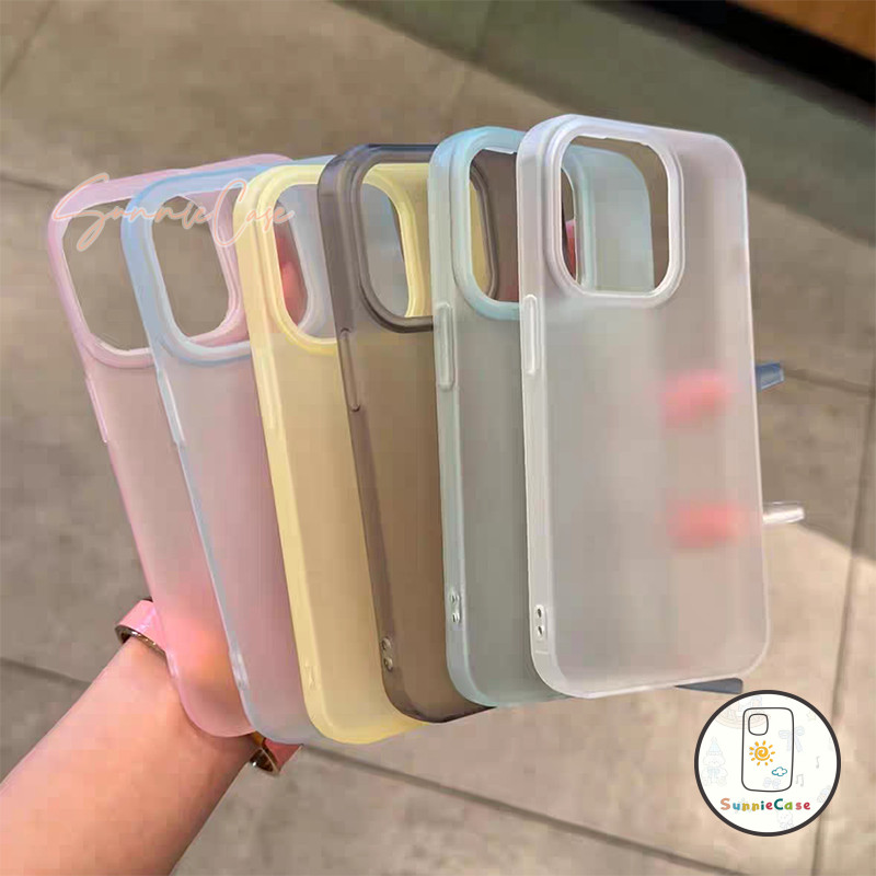 Trường Hợp Cho Ốp Lưng IPhone 17 12 15 14 13 11 16 Pro Max 7 8  16 Plus Xs Max X XR Trường Hợp Cặp Đôi Đơn Giản Màu Trơn