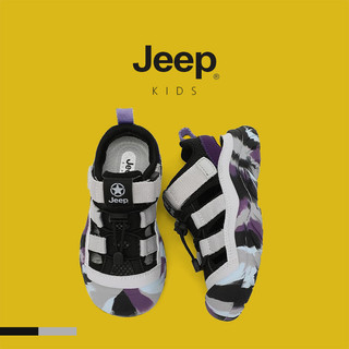 JEEP Giày sandal ngón chân cho bé trai mùa hè 2025, đế mềm thoáng khí, đi biển, phong cách thể thao nhẹ, size lớn