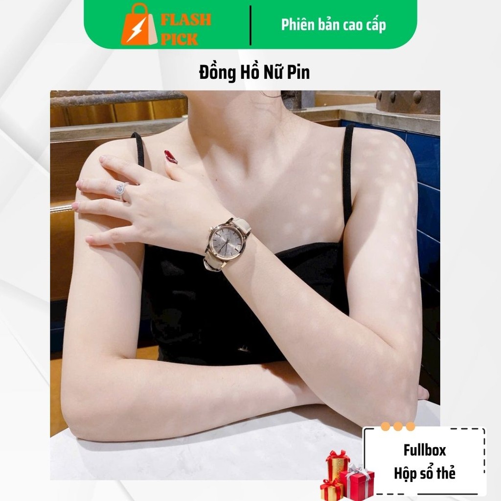 Flash Pick Đồng hồ Nữ BP---R dây da Thanh Lịch Sang Trọng , Kính Saphire chống trầy Fullbox Túi Card