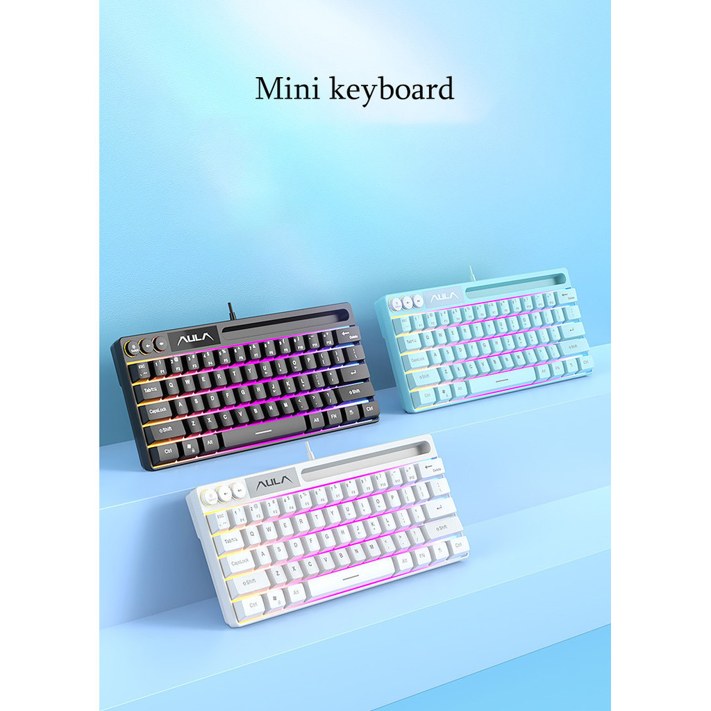 SHIHE Bàn phím cơ có dây 61 phím Hiệu ứng ánh sáng RGB nhẹ và di động ...