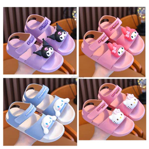 Hoạt Hình Sanrio Giày Cô Gái Kuromi Đế Bằng Sandal My Melody Hello Kitty Cinnamoroll Sandal Chống Trơn Trượt Ngoài Trời