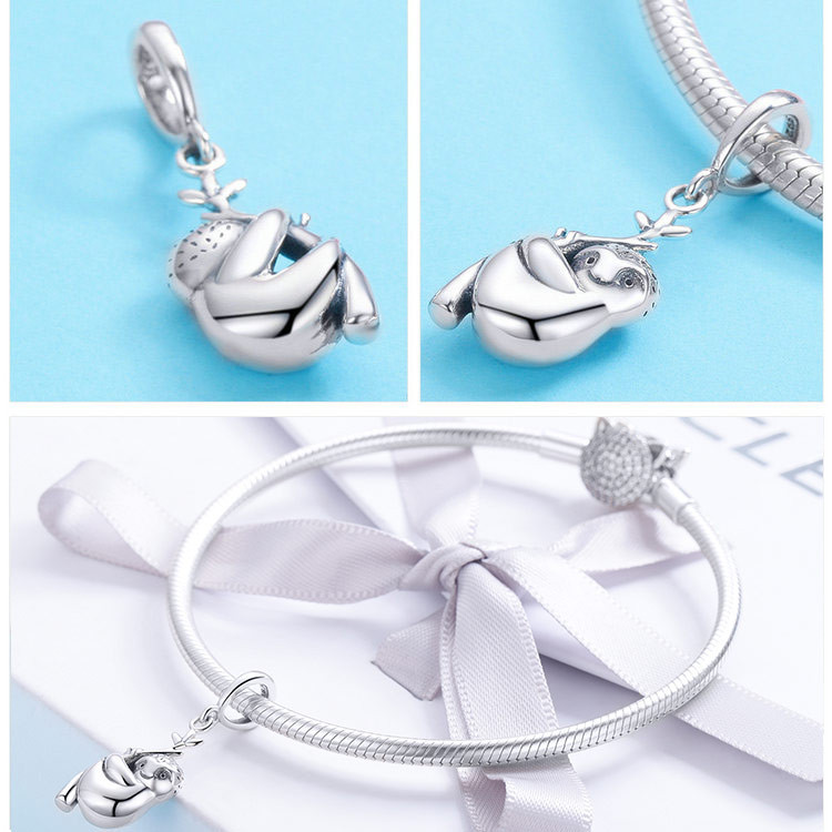 Bamoer Bạc 925 Quyến Rũ Gấu Trúc Đáng Yêu Hổ Động Vật Hoang Dã Mặt Dây Chuyền Phụ Kiện Thời Trang Quà Tặng Sinh Nhật SCC2811