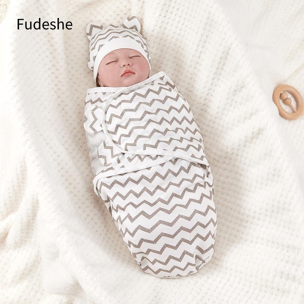 Fudeshe Baby Swaddle Wrap, Túi ngủ trẻ sơ sinh chống đá bằng vải Cotton, Bán chạy Bộ trang phục trẻ em ấm áp có thể điều chỉnh ấm áp