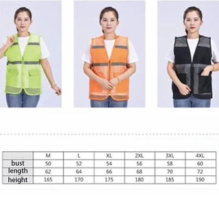 MARBLEM Với Dải Phản Quang, Áo Vest Vải Thoáng Khí An Toàn, Chạy Bộ Spandex Có Dây Kéo Lưới Đen Vest Xây Dựng Đường Sắt Giao Thông Công Nhân Tàu Điện Ngầm